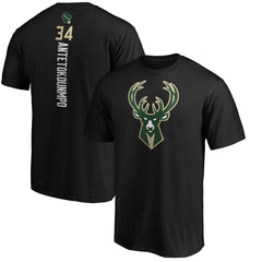 Giannis Antetokounmpo Milwaukee Bucks Team Playmaker Name & Number T-Shirt Black