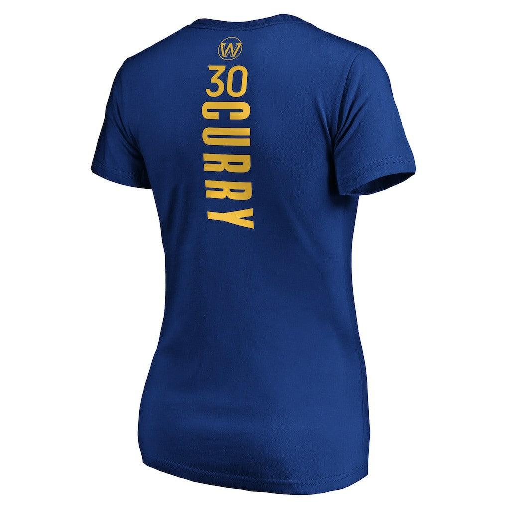 Stephen Curry Golden State Warriors Women's Playmaker Name & Number V-Neck T-Shirt Royal