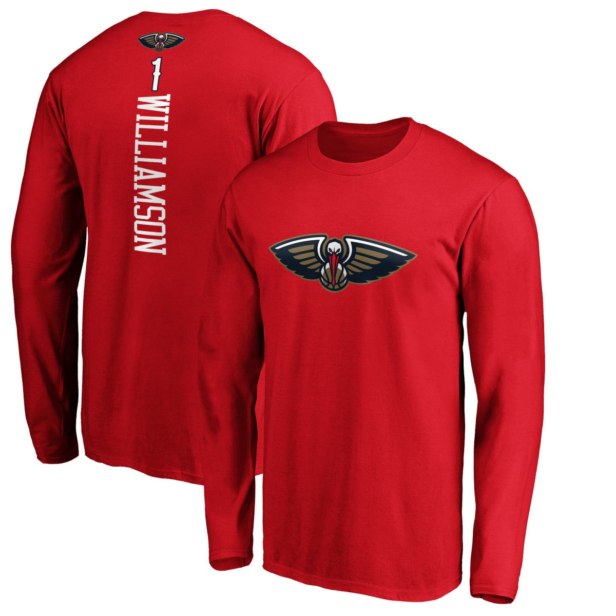 Zion Williamson New Orleans Pelicans Playmaker Name & Number Long Sleeve T-Shirt Red