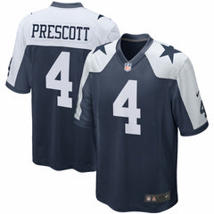 Nike Dak Prescott Dallas Cowboys Alternate Game Team Jersey Navy