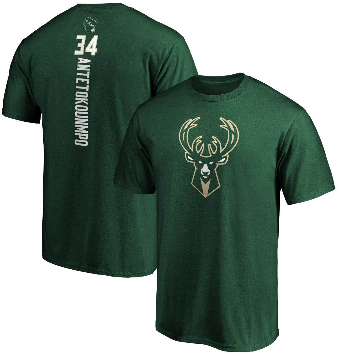 Giannis Antetokounmpo Milwaukee Bucks Playmaker Name & Number T-Shirt Hunter Green | Fanatics US