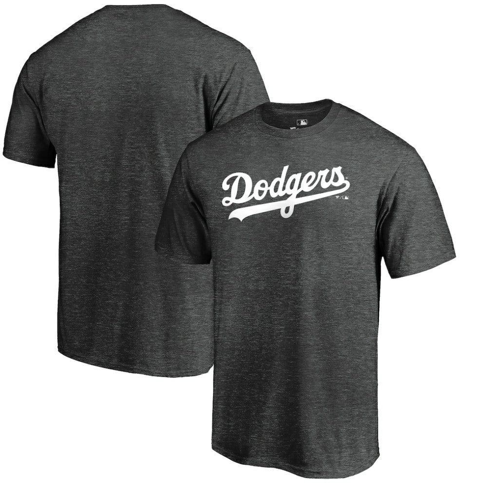 Los Angeles Dodgers Team Wordmark T-Shirt - Heathered Charcoal - MLB on Sale