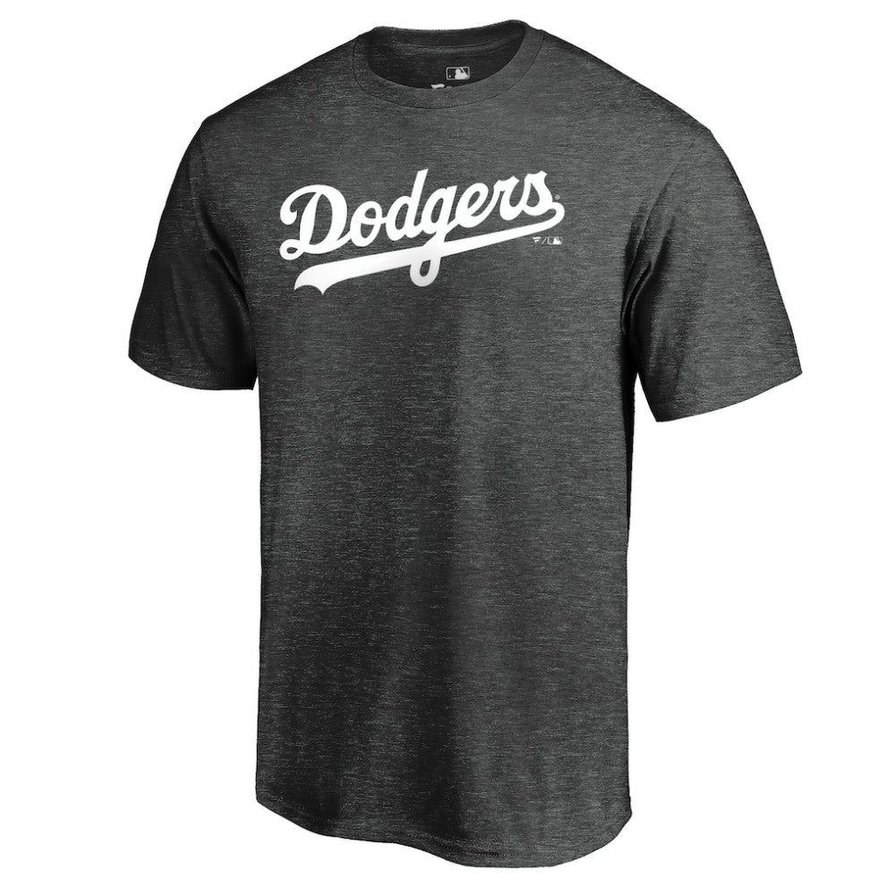 Los Angeles Dodgers Team Wordmark T-Shirt - Heathered Charcoal - MLB on Sale