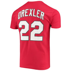 Clyde Drexler Portland Trail Blazers Hardwood Classics Player Name & Number T-Shirt Red | Mitchell & Ness online