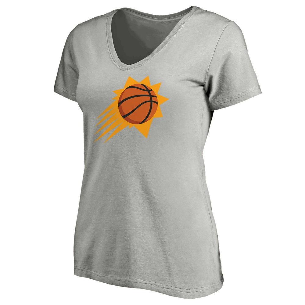 Phoenix Suns Women's Primary Logo Team V-Neck T-Shirt Gray | Fanatics for sale