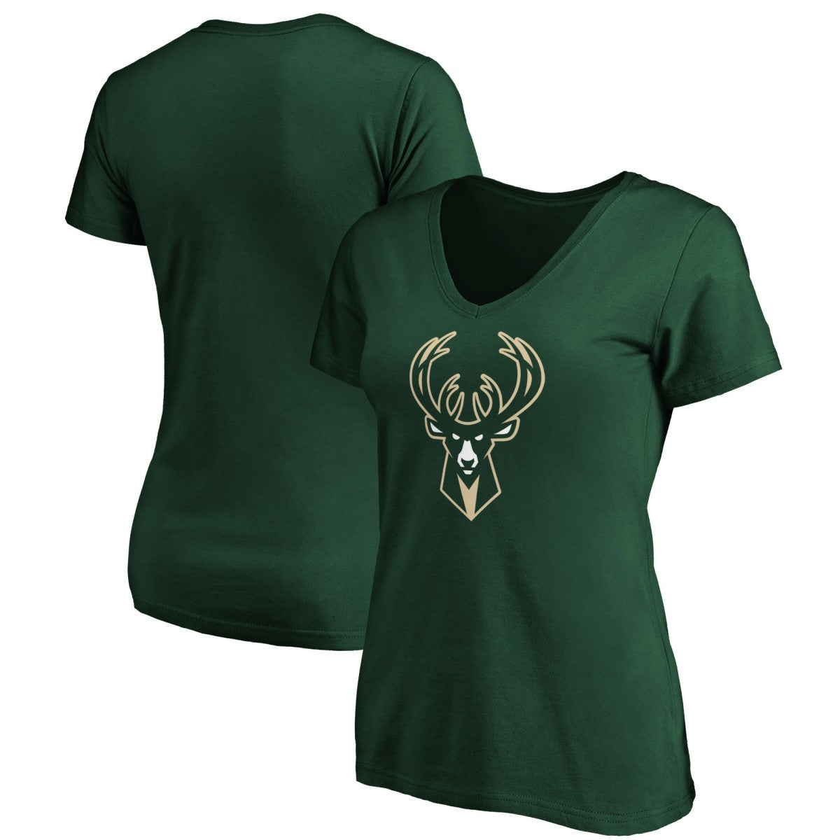 Milwaukee Bucks Women's Primary Logo Team V-Neck T-Shirt Hunter Green | Fanatics online