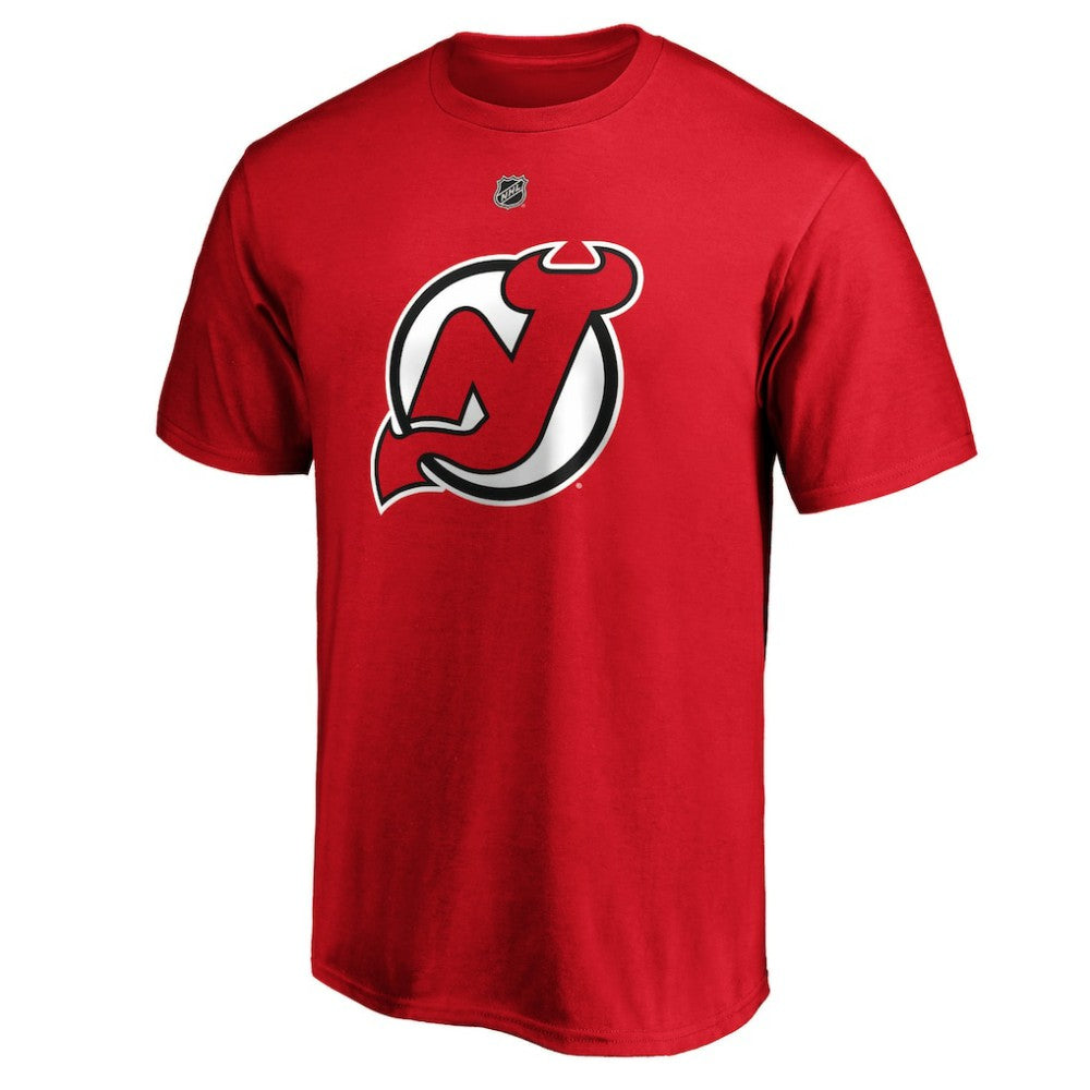 Nico Hischier New Jersey Devils Fanatics Authentic Stack Player Name & Number T-Shirt - Red - NHL 3706498