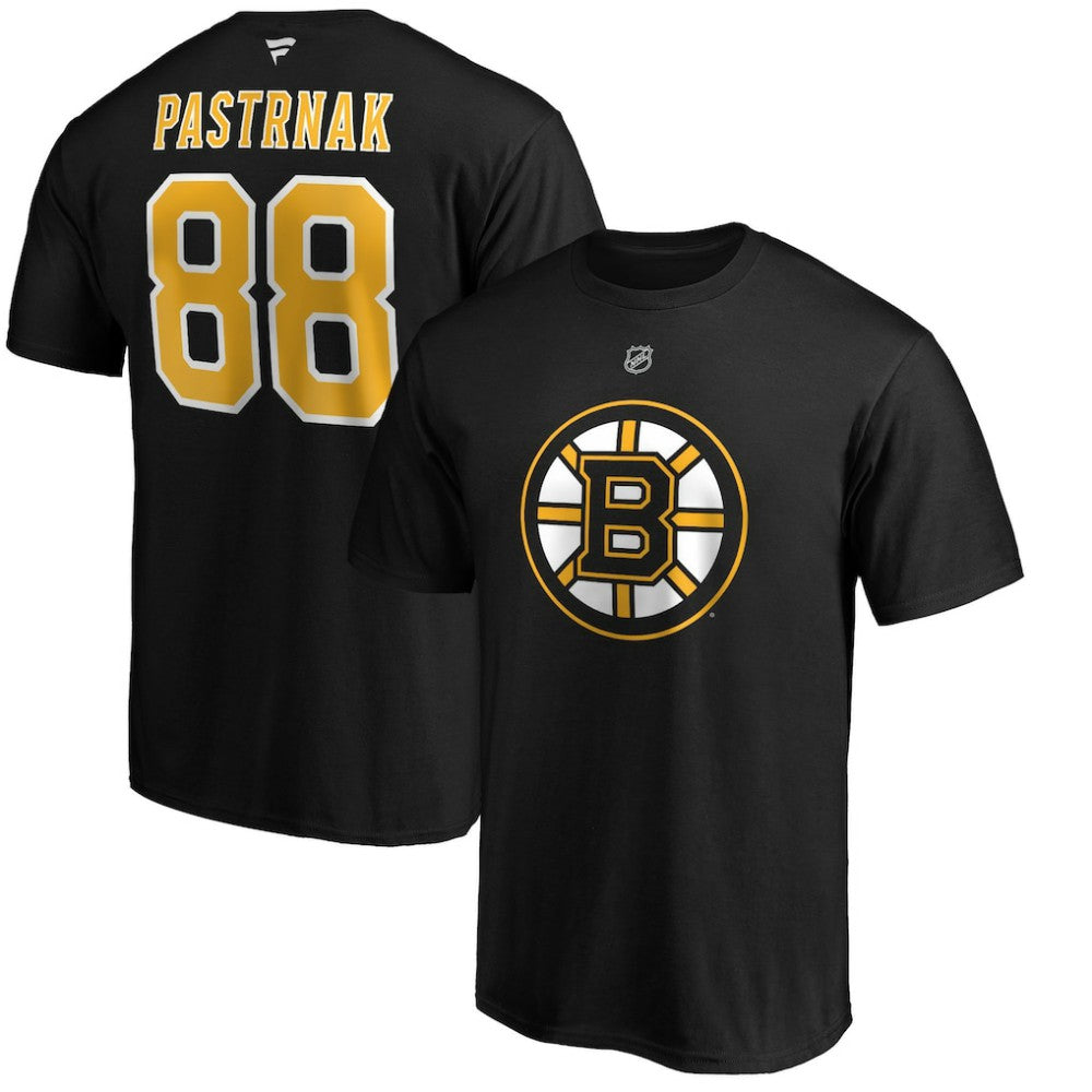 David Pastrnak Boston Bruins Fanatics Authentic Stack Player Name & Number T-Shirt - Black - NHL 3706517