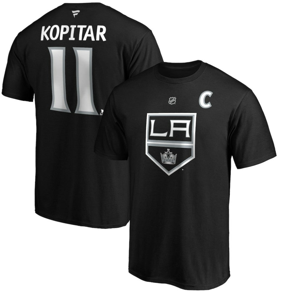 Anze Kopitar Los Angeles Kings Fanatics Authentic Stack Player Name & Number T-Shirt - Black - NHL 3706519