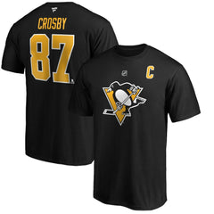 Sidney Crosby Pittsburgh Penguins Fanatics Authentic Stack Player Name & Number T-Shirt - Black - NHL 3706521