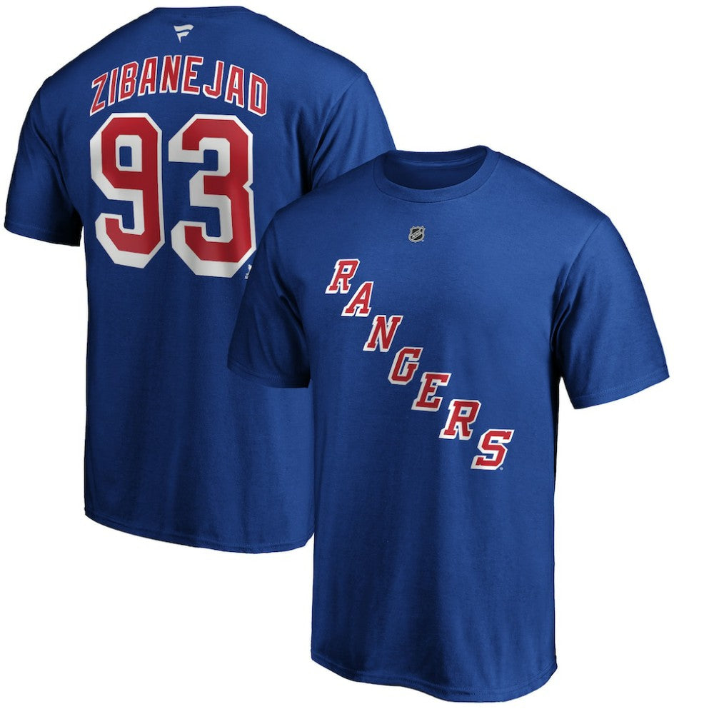 Mika Zibanejad New York Rangers Fanatics Authentic Stack Player Name & Number T-Shirt - Blue - NHL 3706541