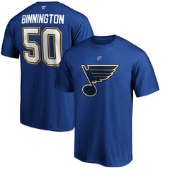 Jordan Binnington St. Louis Blues Fanatics Authentic Stack Player Name & Number T-Shirt - Blue - NHL 3706548