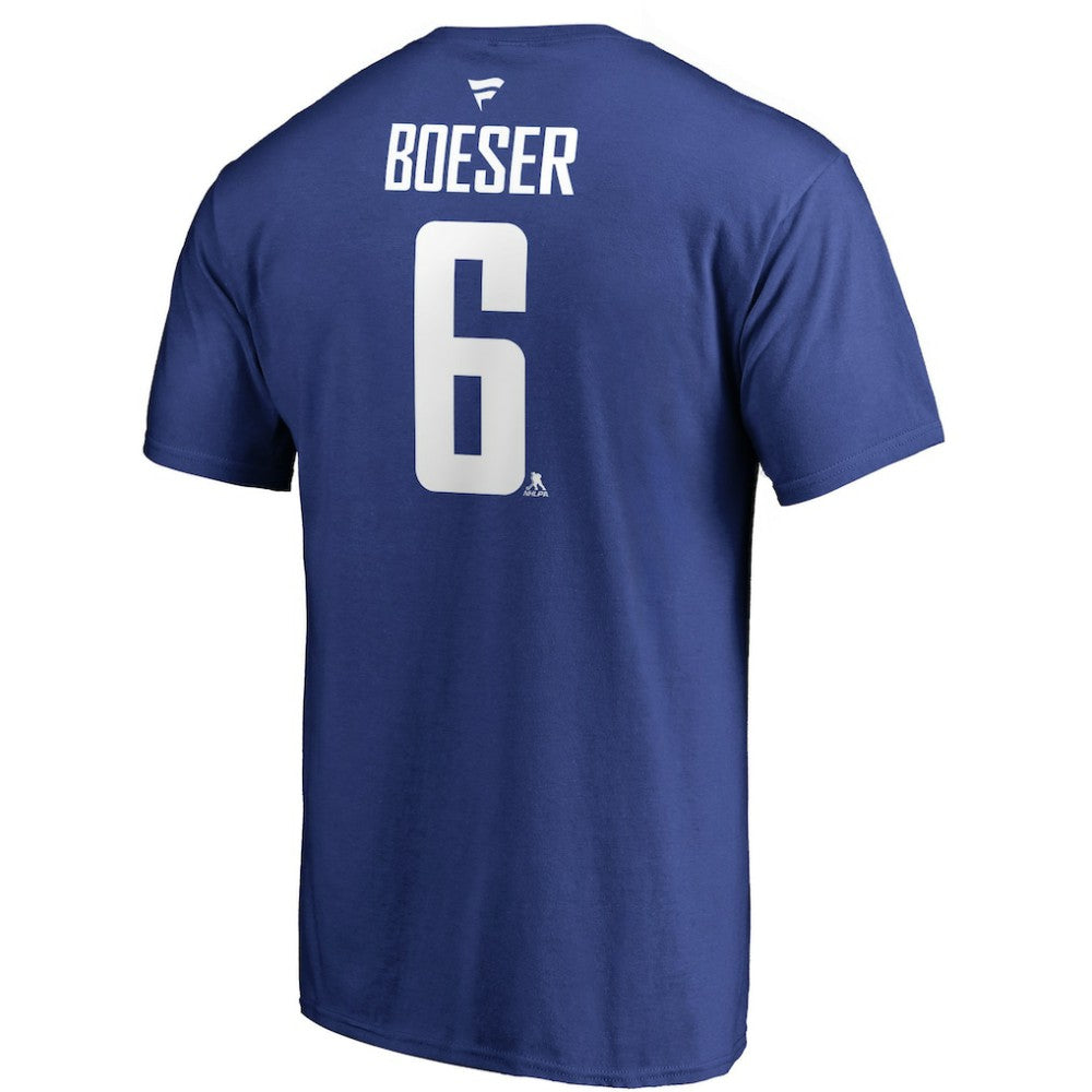 Brock Boeser Vancouver Canucks Fanatics Authentic Stack Player Name & Number T-Shirt - Blue - NHL 3706577