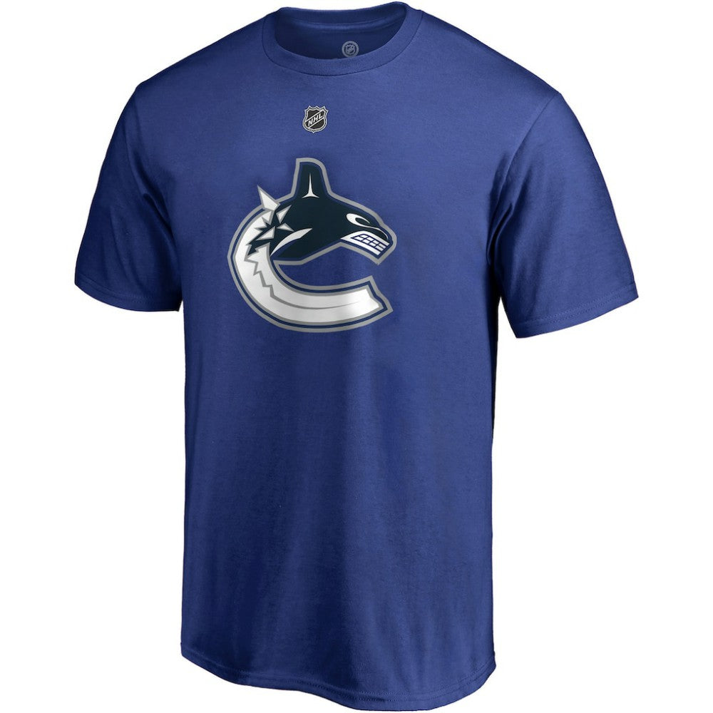 Elias Pettersson Vancouver Canucks Fanatics Authentic Stack Player Name & Number T-Shirt - Blue - NHL 3706578