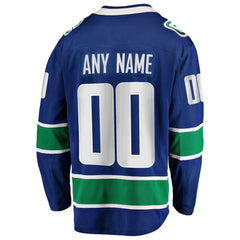 Vancouver Canucks Fanatics Home Team Breakaway Custom Jersey - Blue - NHL 3710399