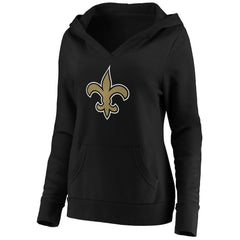 Fanatics New Orleans Saints Women's Primary Team Logo V-Neck Pullover Hoodie Black