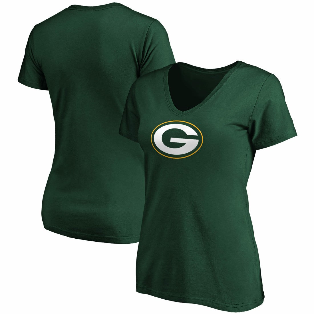 Fanatics Green Bay Packers Women's Primary Logo V-Neck T-Shirt Green