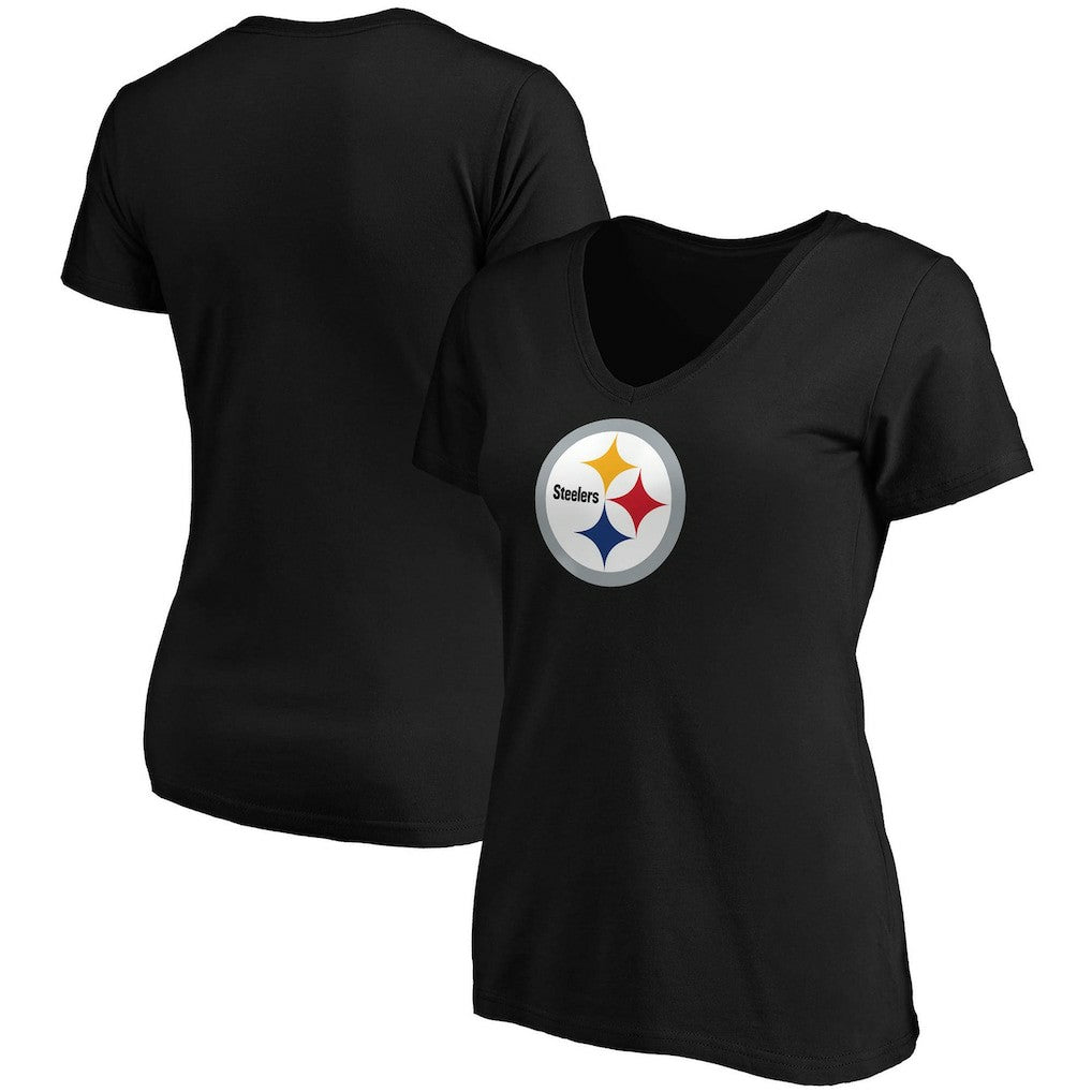 Fanatics Pittsburgh Steelers Women's Primary Logo V-Neck T-Shirt Black