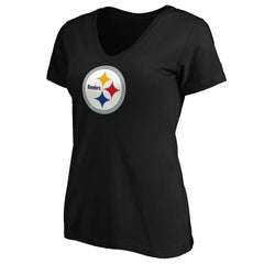 Fanatics Pittsburgh Steelers Women's Primary Logo V-Neck T-Shirt Black