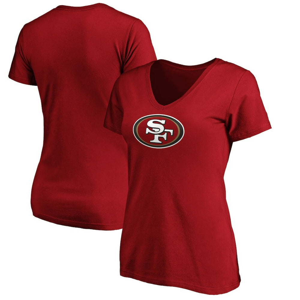 Fanatics San Francisco 49ers Women's Primary Logo V-Neck T-Shirt Scarlet