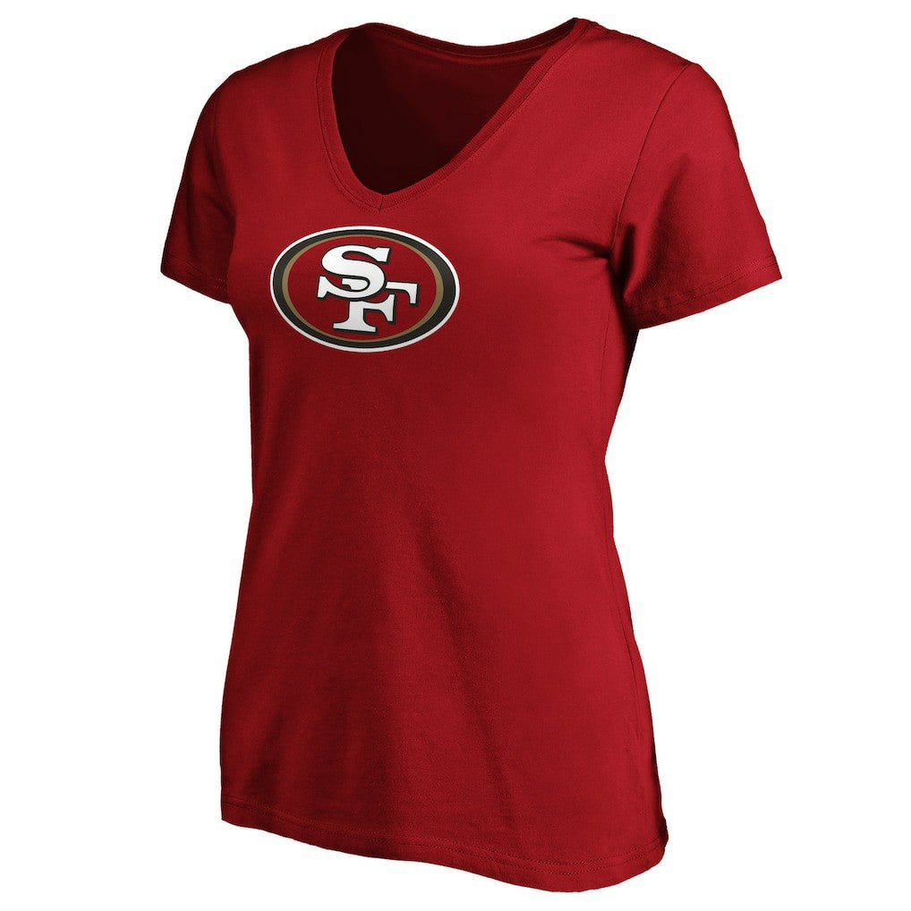 Fanatics San Francisco 49ers Women's Primary Logo V-Neck T-Shirt Scarlet