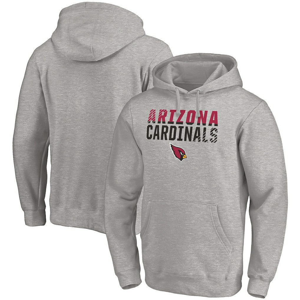 Fanatics Arizona Cardinals Fade Out Fitted Pullover Hoodie Heather Gray