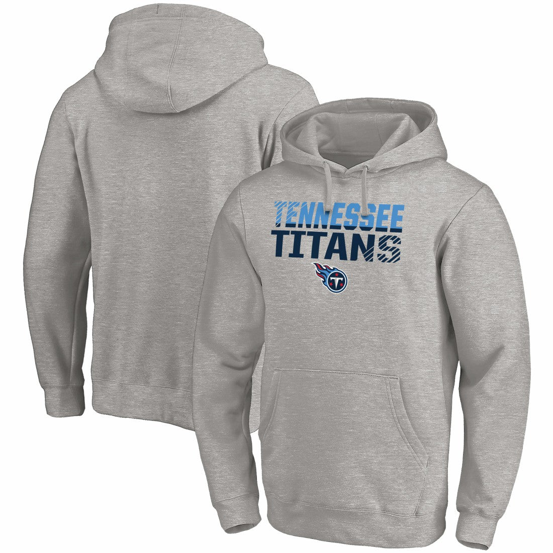 Fanatics Tennessee Titans Fade Out Fitted Pullover Hoodie Heather Gray