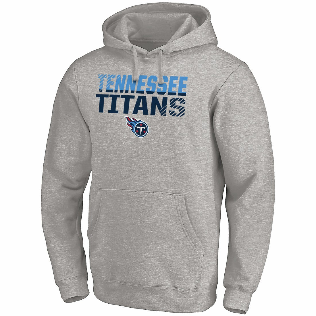 Fanatics Tennessee Titans Fade Out Fitted Pullover Hoodie Heather Gray