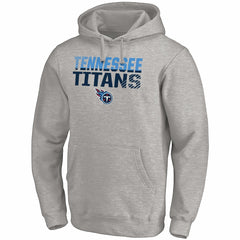 Fanatics Tennessee Titans Fade Out Fitted Pullover Hoodie Heather Gray