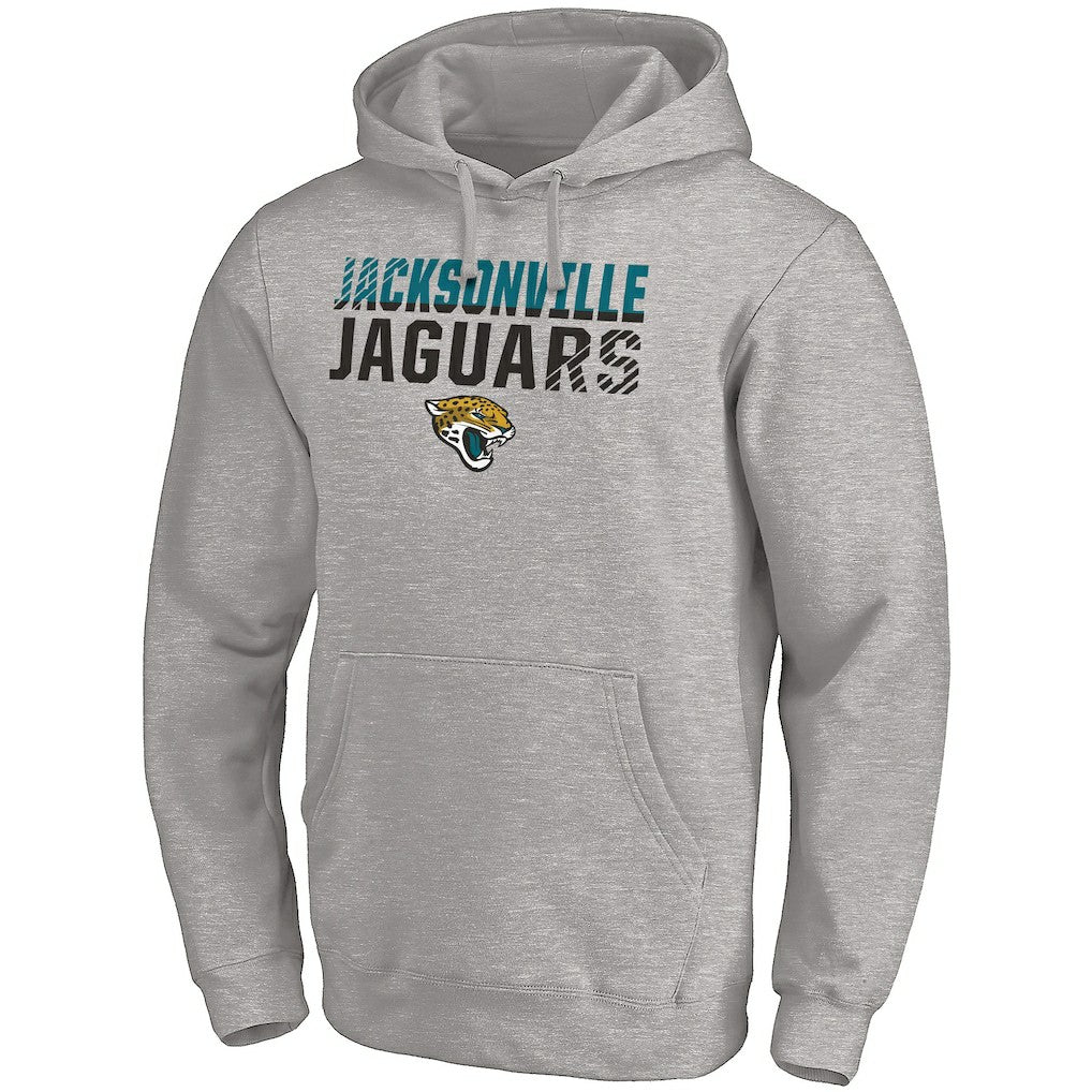 Fanatics Jacksonville Jaguars Fade Out Fitted Pullover Hoodie Heather Gray