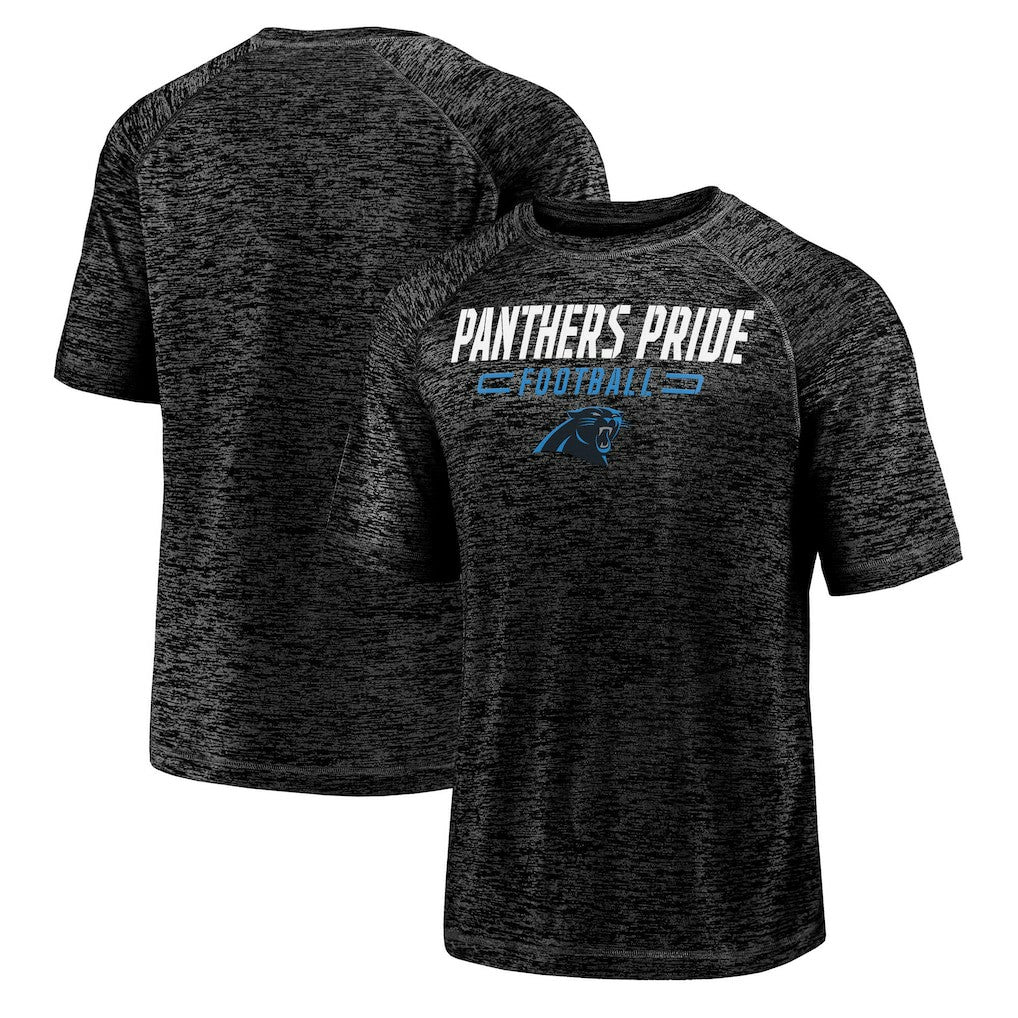 Fanatics Carolina Panthers Nickname Wordmark Raglan Space Dye T-Shirt Black