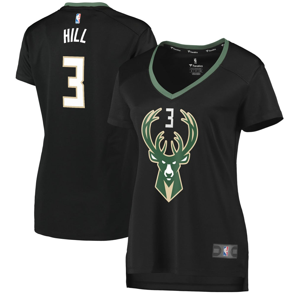 George Hill Milwaukee Bucks Women's Fast Break Replica Player Jersey Statement Edition Black | Fanatics