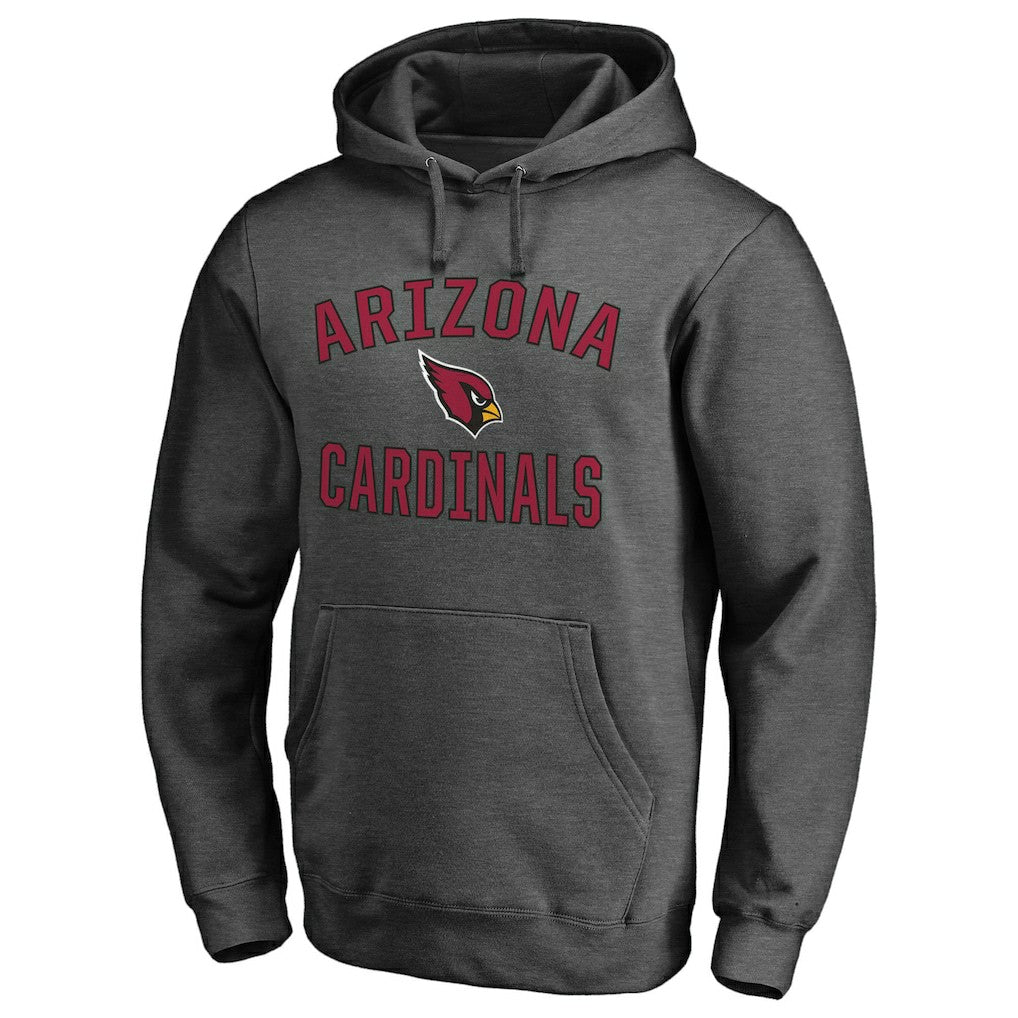 Fanatics Arizona Cardinals Victory Arch Team Fitted Pullover Hoodie Heather Charcoal