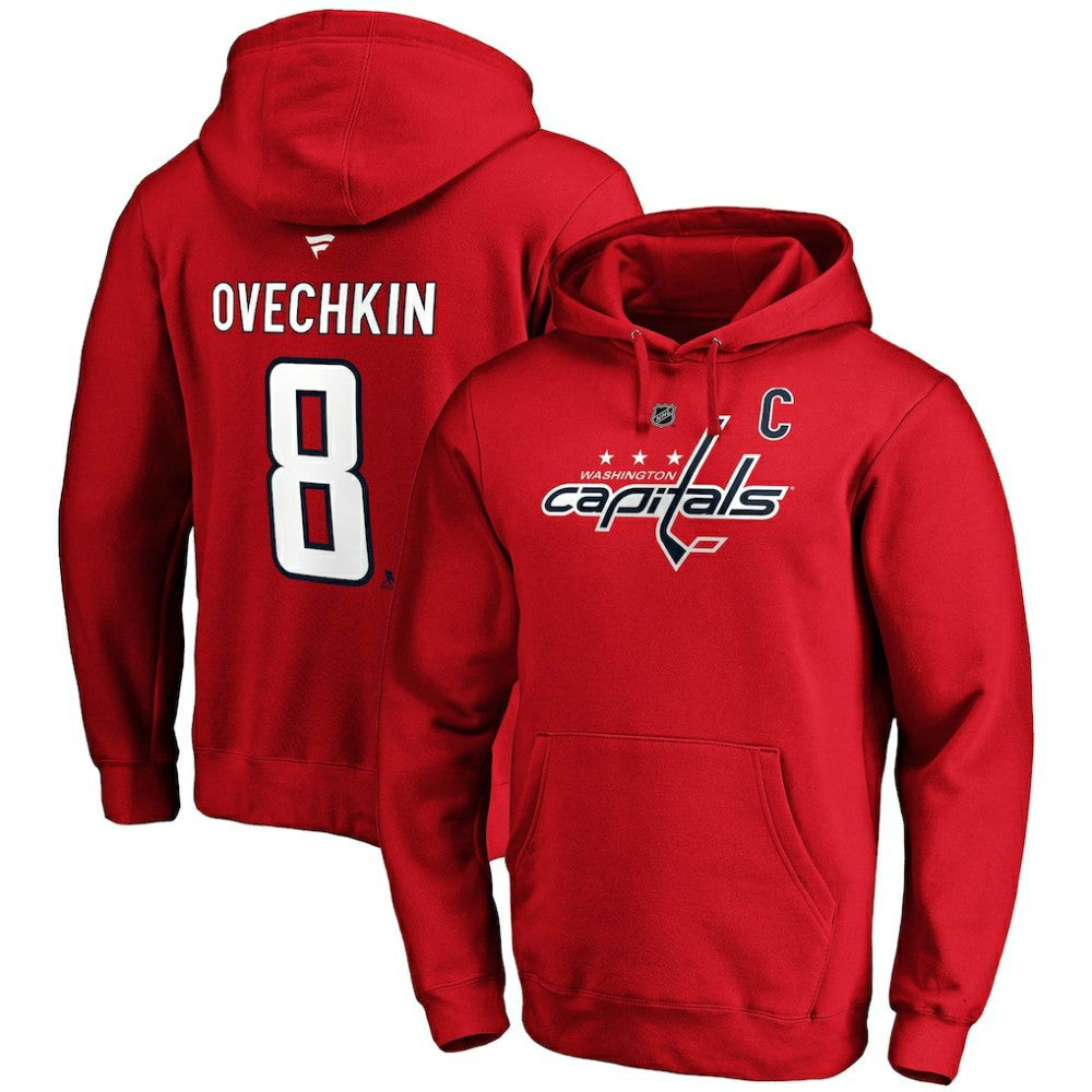 Alexander Ovechkin Washington Capitals Fanatics Authentic Stack Player Name & Number Fitted Pullover Hoodie - Red - NHL 3731932
