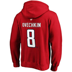 Alexander Ovechkin Washington Capitals Fanatics Authentic Stack Player Name & Number Fitted Pullover Hoodie - Red - NHL 3731932