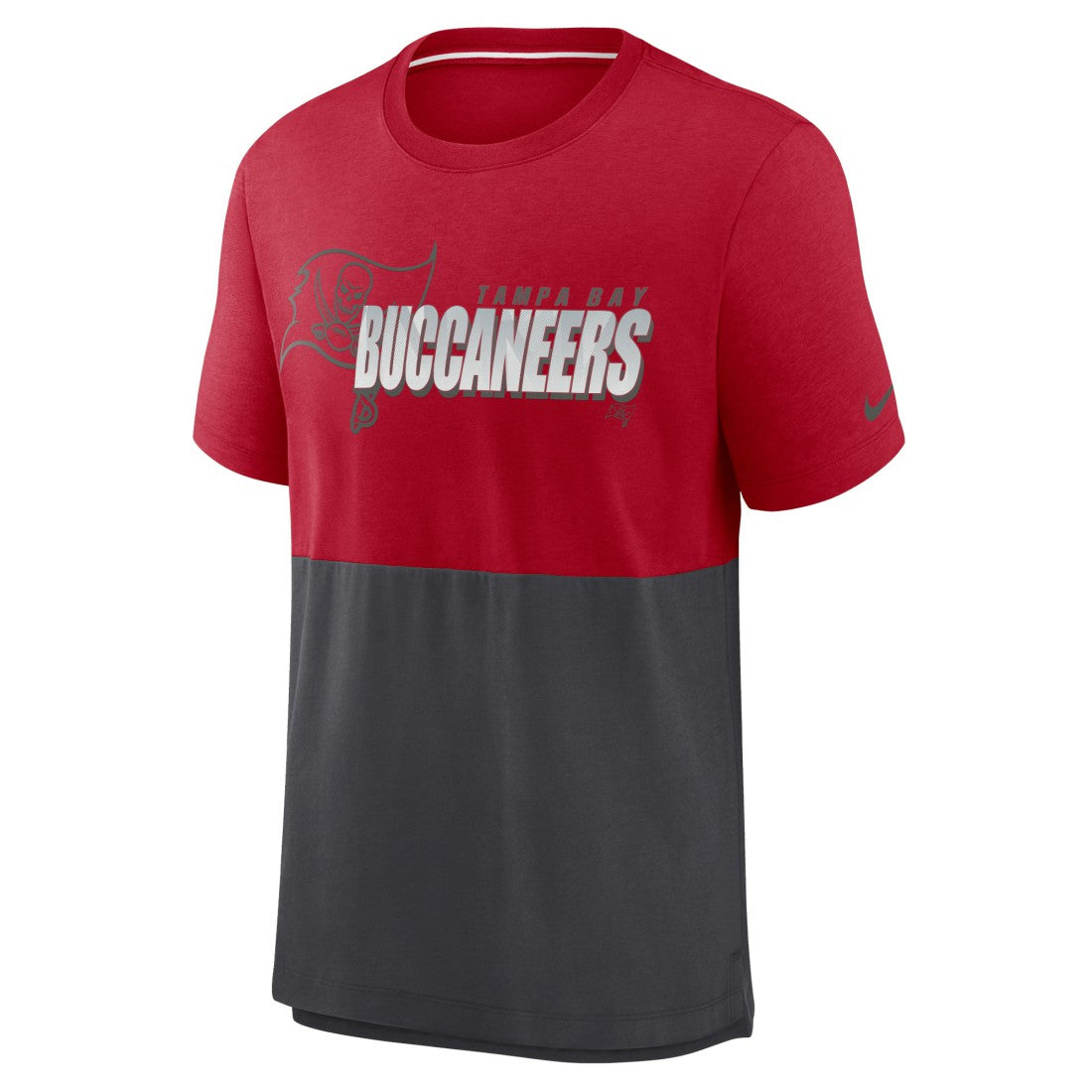Nike Tampa Bay Buccaneers Fan Gear Colorblock Tri-Blend T-Shirt Red/Pewter