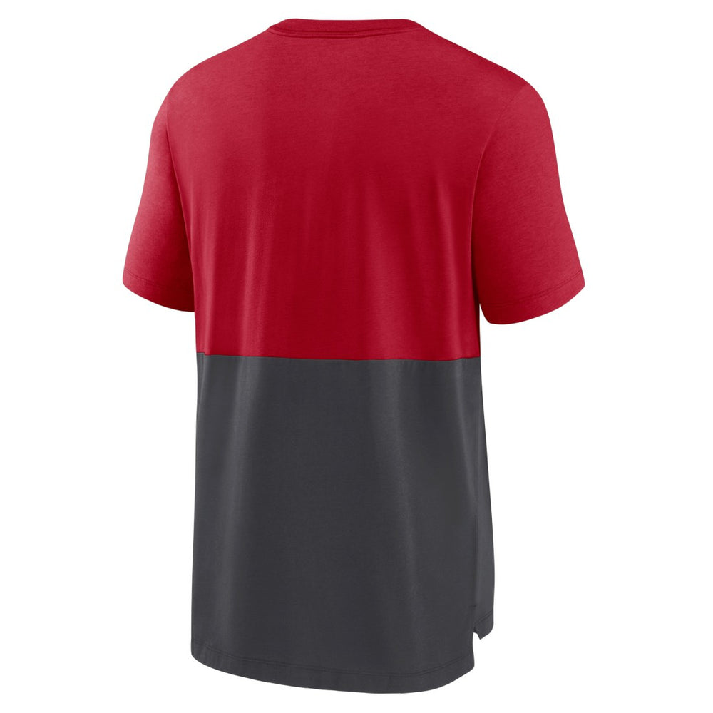Nike Tampa Bay Buccaneers Fan Gear Colorblock Tri-Blend T-Shirt Red/Pewter