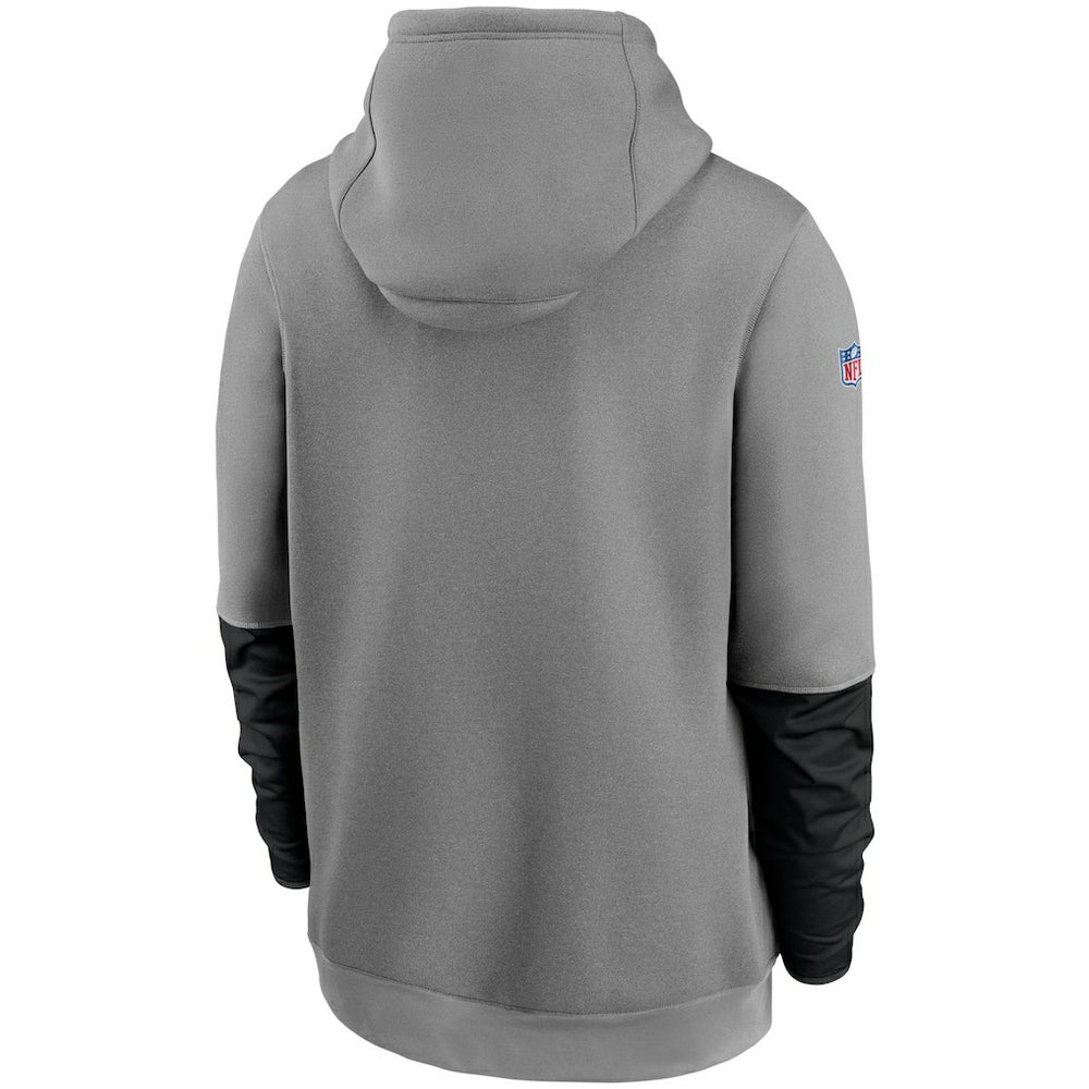 Nike New Orleans Saints Sideline Playbook Performance Pullover Hoodie Heathered Gray/Black