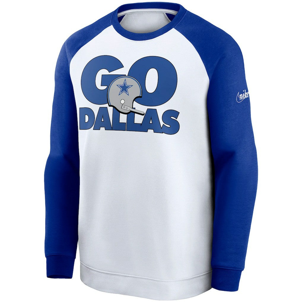 Nike Dallas Cowboys Fan Gear Throwback Go Helmet Sweatshirt White/Royal