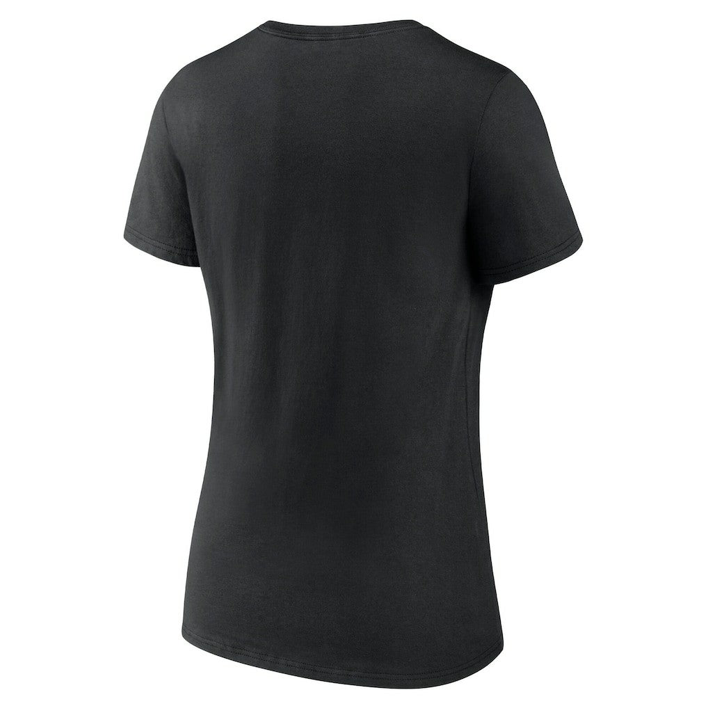 Fanatics Las Vegas Raiders Women's Iconic Script State V-Neck T-Shirt Black