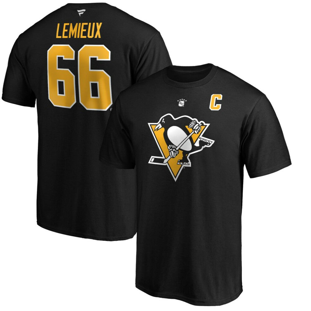 Mario Lemieux Pittsburgh Penguins Fanatics Authentic Stack Retired Player Name & Number T-Shirt - Black - NHL 3749068