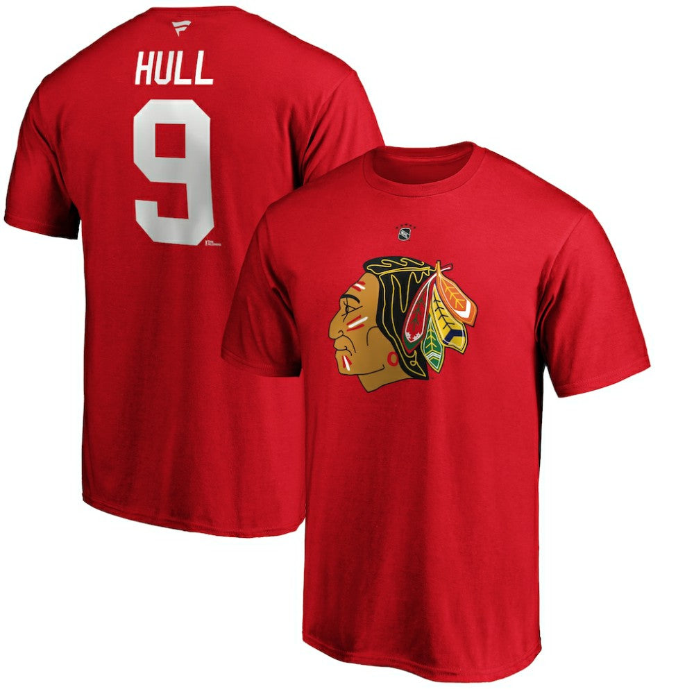 Bobby Hull Chicago Blackhawks Fanatics Authentic Stack Retired Player Name & Number T-Shirt - Red - NHL 3749070