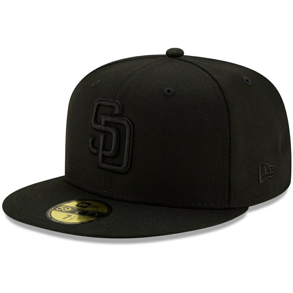 San Diego Padres New Era Black on Black 59FIFTY Fitted Hat - Black - New Era Lifestyle