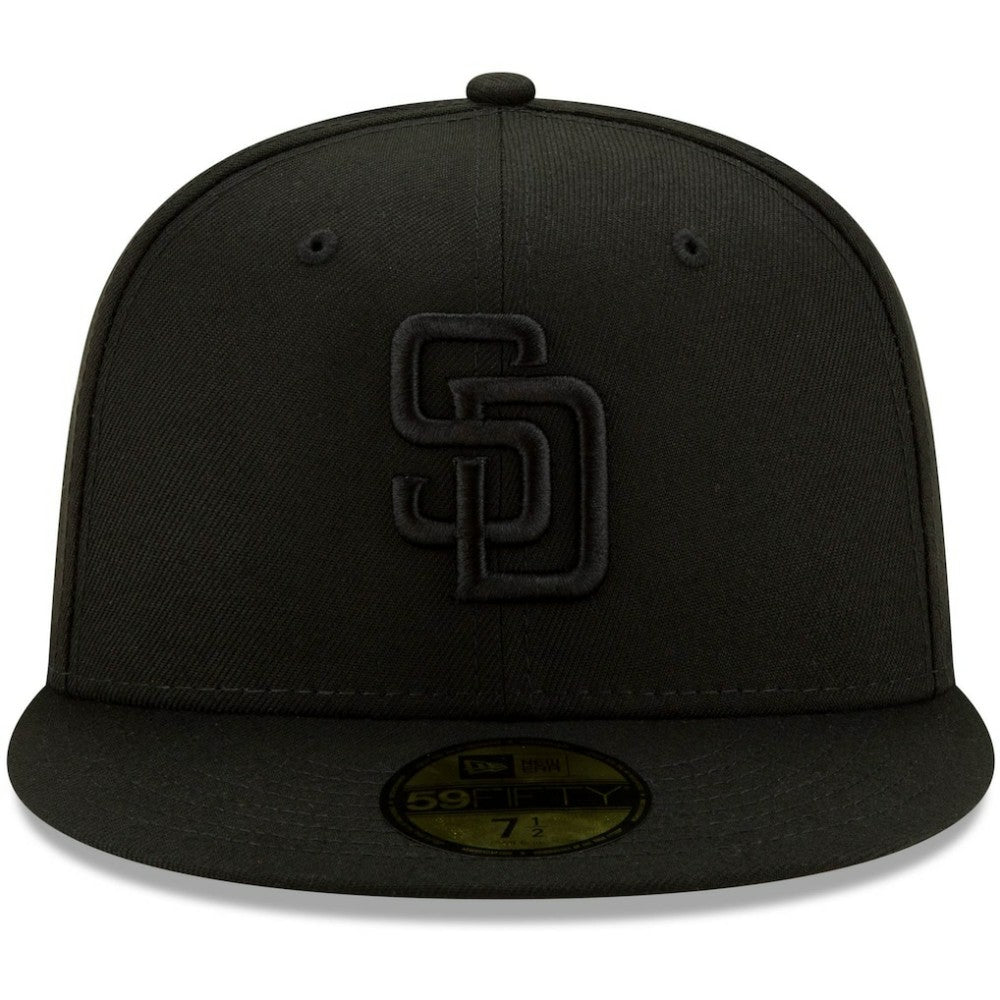 San Diego Padres New Era Black on Black 59FIFTY Fitted Hat - Black - New Era Lifestyle