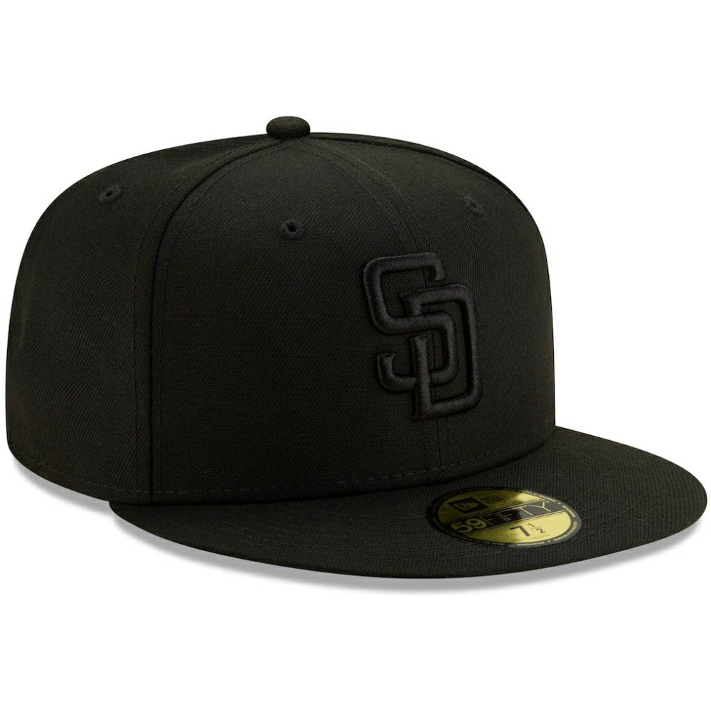 San Diego Padres New Era Black on Black 59FIFTY Fitted Hat - Black - New Era Lifestyle