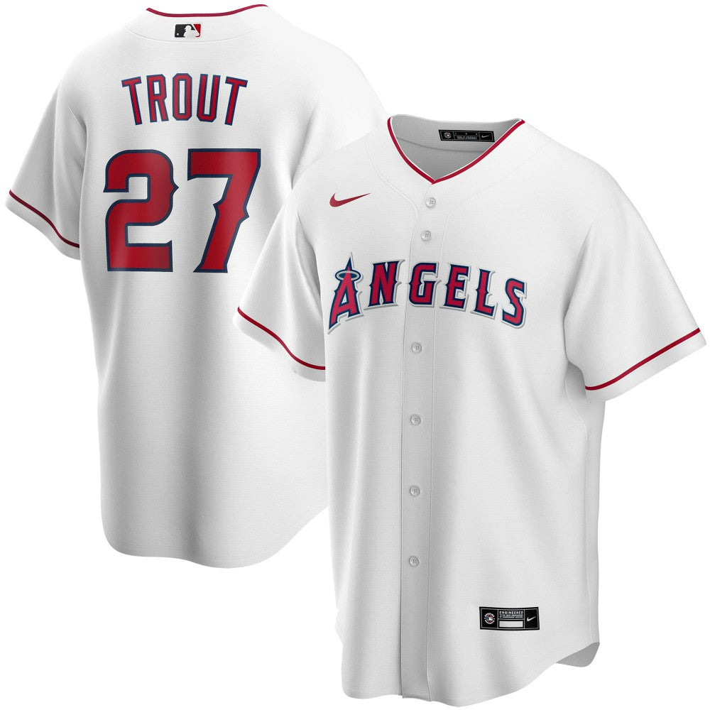 Mike Trout Los Angeles Angels Nike Youth Alternate Replica Player Jersey - White - Nike Discount