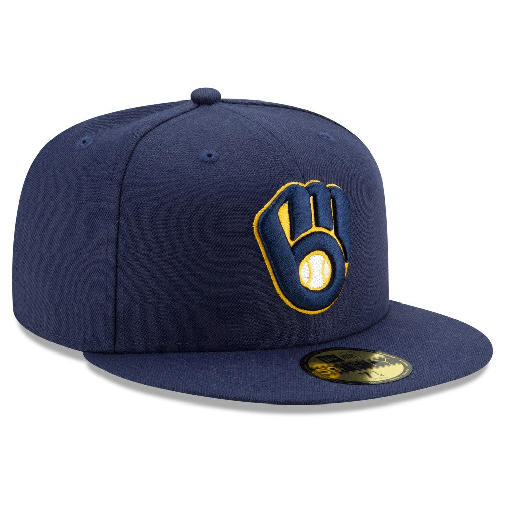 Milwaukee Brewers New Era Home Authentic Collection On-Field 59FIFTY Fitted Hat - Navy - New Era Sale
