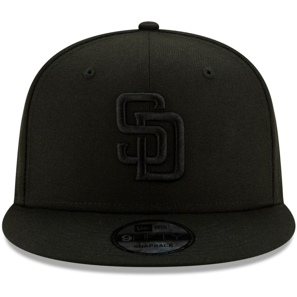 San Diego Padres New Era Black on Black 9FIFTY Snapback Adjustable Hat - Black - New Era Lifestyle