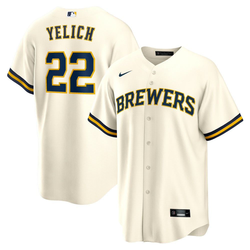 Christian Yelich Milwaukee Brewers Nike Home Replica Player Jersey - Cream - Nike on Sale