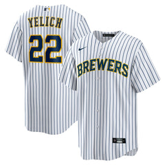Christian Yelich Milwaukee Brewers Nike Alternate Replica Player Jersey - White - Nike Discount